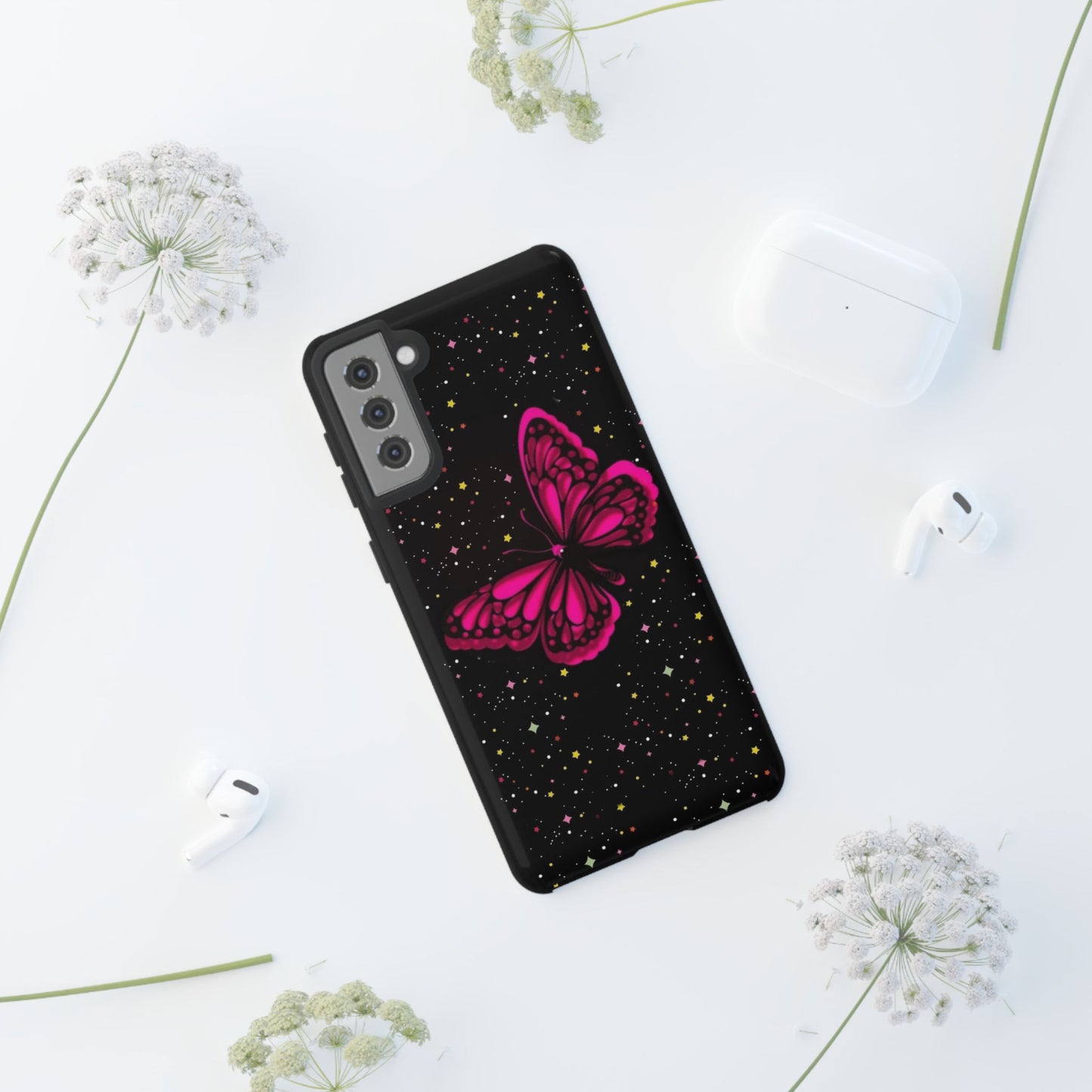 Vibrant Butterfly Phone Case, Tough Cases, Stylish Protection, Gift for Her, Trendy Smartphone Accessories, Cute Phone Cover